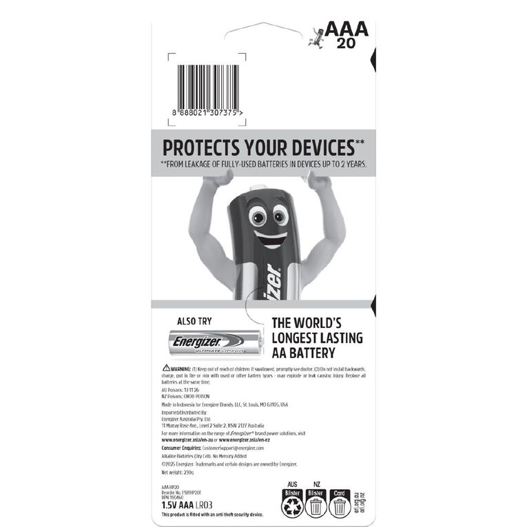 Energizer Max AAA - 20 Pack, , hi-res
