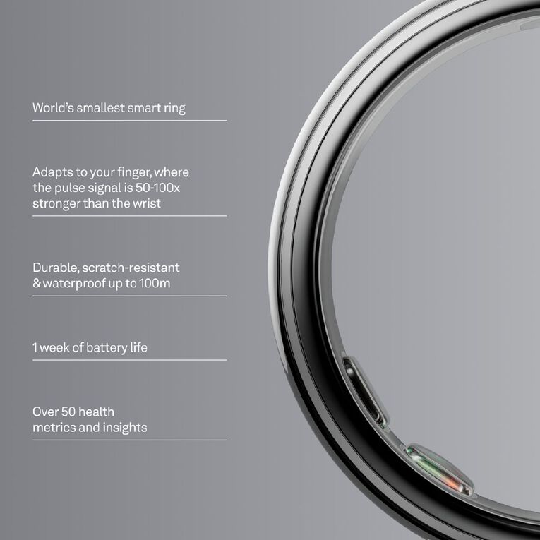 Oura Ring 5 Silver - Size 6, , hi-res