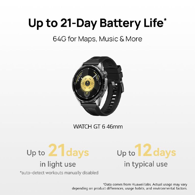 Huawei Watch GT 6 46mm - Black, , hi-res