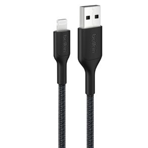 Belkin BoostCharge Pro Braided USB-A Cable with Lightning Connector, 1m - Black