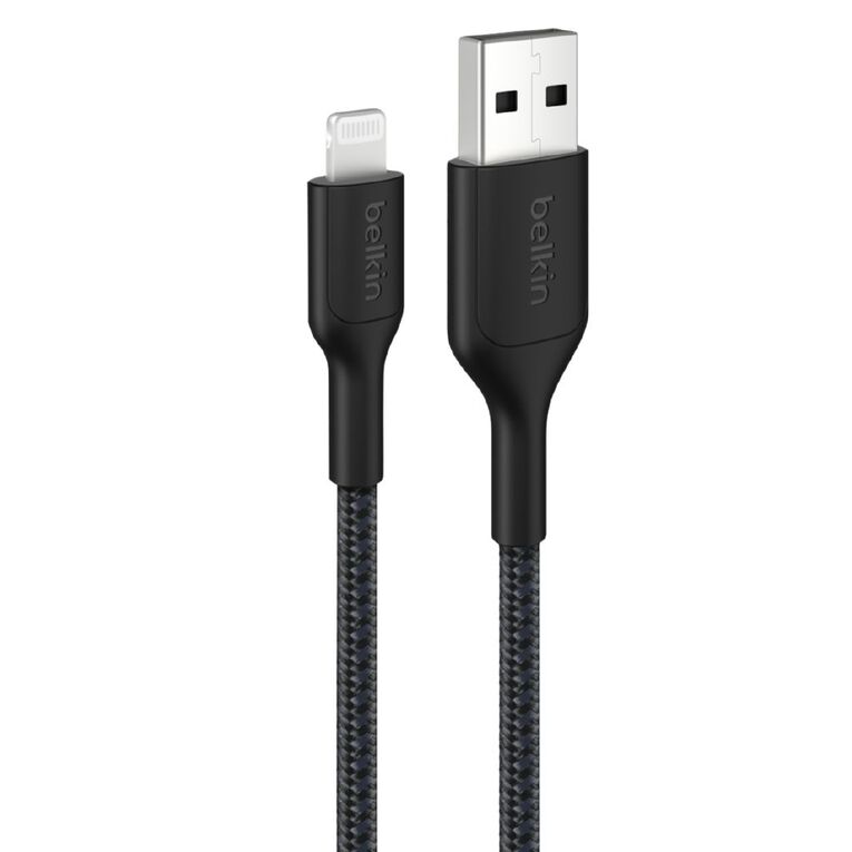 Belkin BoostCharge Pro Braided USB-A Cable with Lightning Connector, 1m - Black, , hi-res