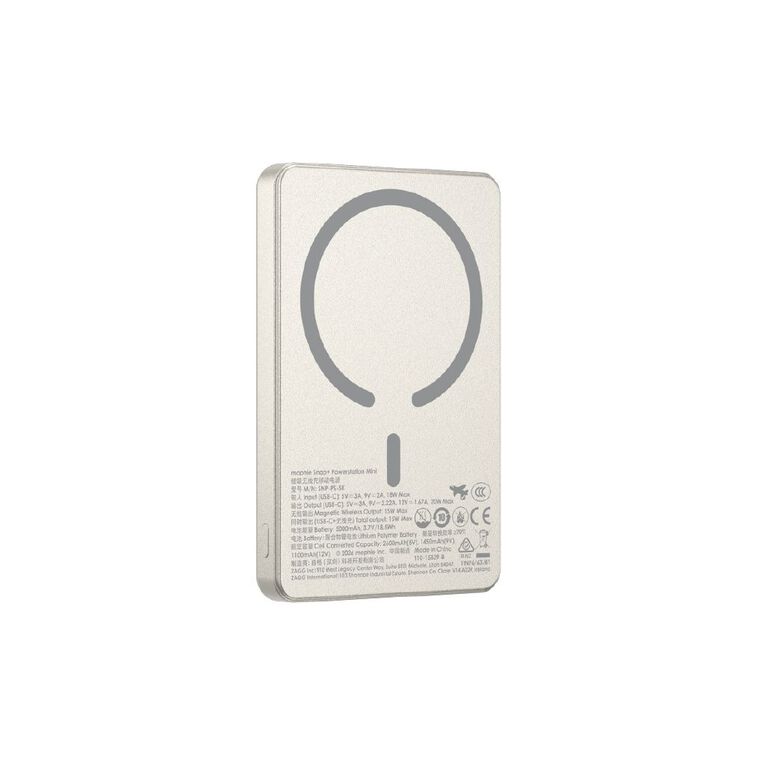 Mophie Snap+ Powerstation Mini 5K Mag - White Titanium, , hi-res