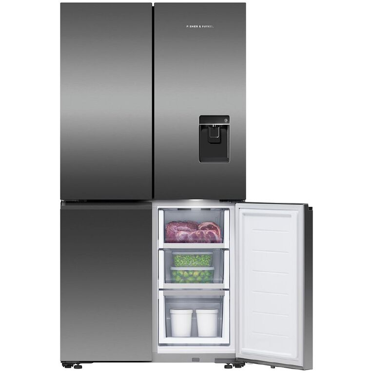 Fisher & Paykel 538L Free Standing Quad Door Fridge Freezer - Black Stainless Steel, , hi-res