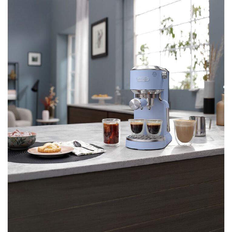 Delonghi Dedica Duo with Cold Brew Manual Coffee Machine By De'Longhi - Blue, , hi-res