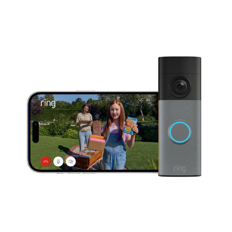 Ring Battery Video Doorbell 2K (2nd Gen) - Speckled Grey + Chime (3rd Gen), , hi-res