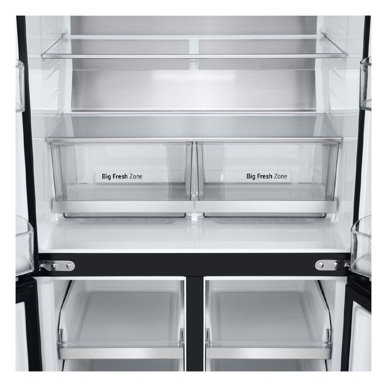 LG 530L Slim French Door Fridge Freezer Matte Black Finish Noel Leeming