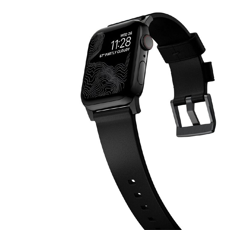 Nomad Modern Band for Apple Watch (42 / 44-46 / 49mm / ULTRA) - Black Horween / Black Hardware, , hi-res