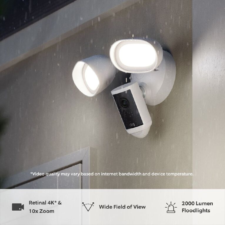 Ring Floodlight Camera Pro (2nd Gen) 4K Security Camera Wired White, , hi-res
