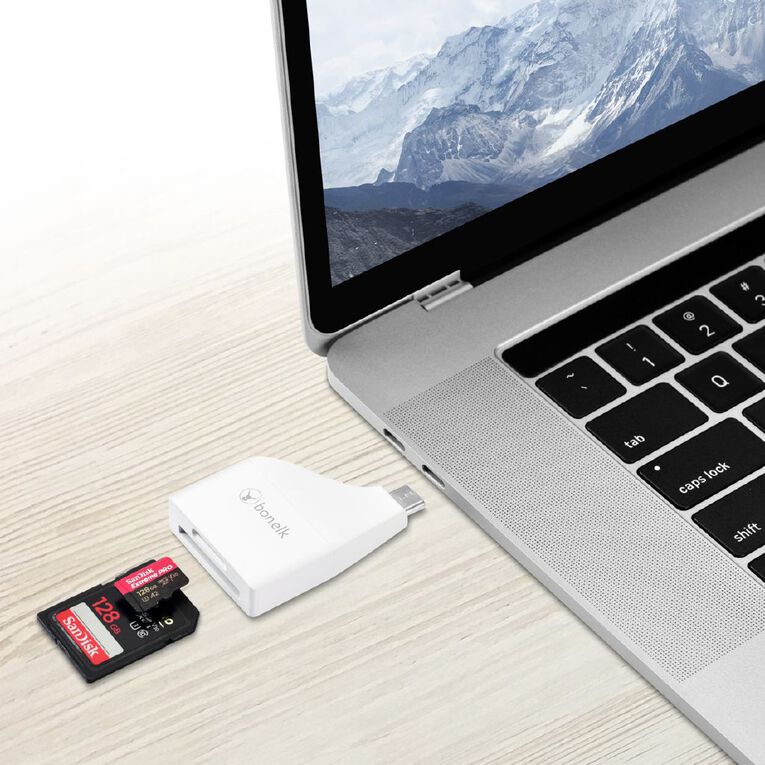 Bonelk USB-C to MicroSD/SD Adapter - White, , hi-res