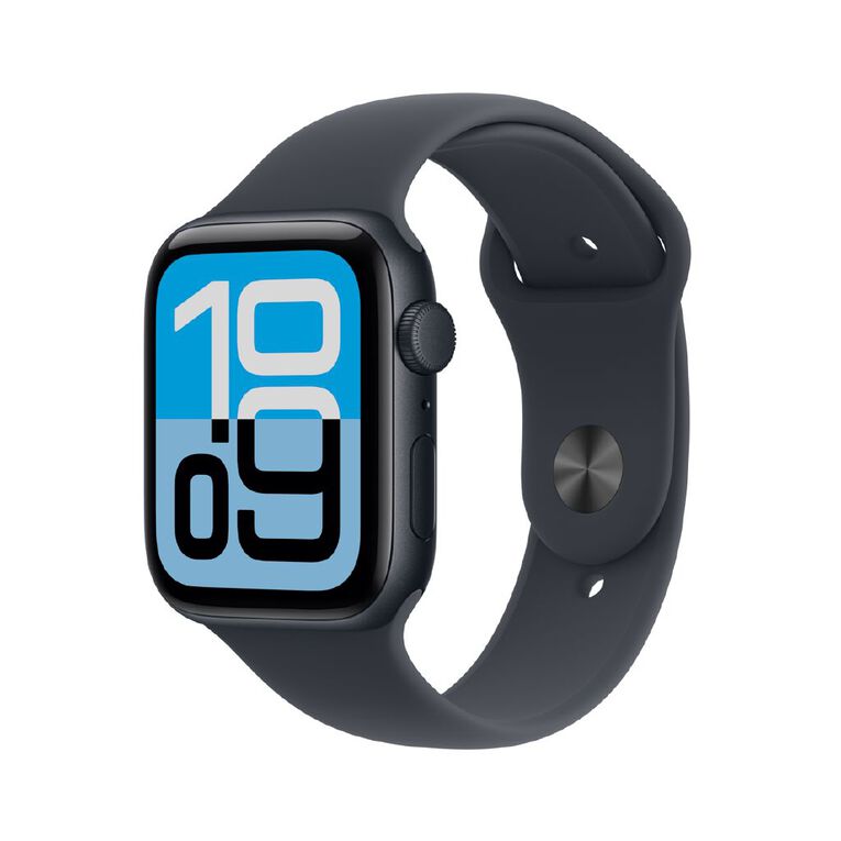 Apple Watch SE 3 GPS 44mm Midnight Aluminium Case with Midnight Sport Band S/M, , hi-res
