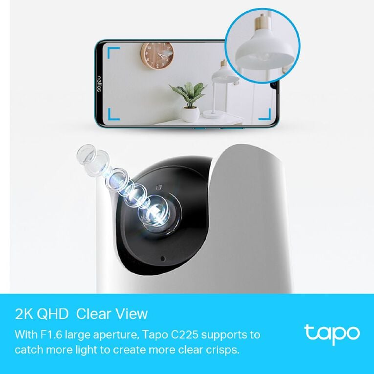 TP-Link Tapo C225 Pan/Tilt AI Home Security Wifi Camera, , hi-res