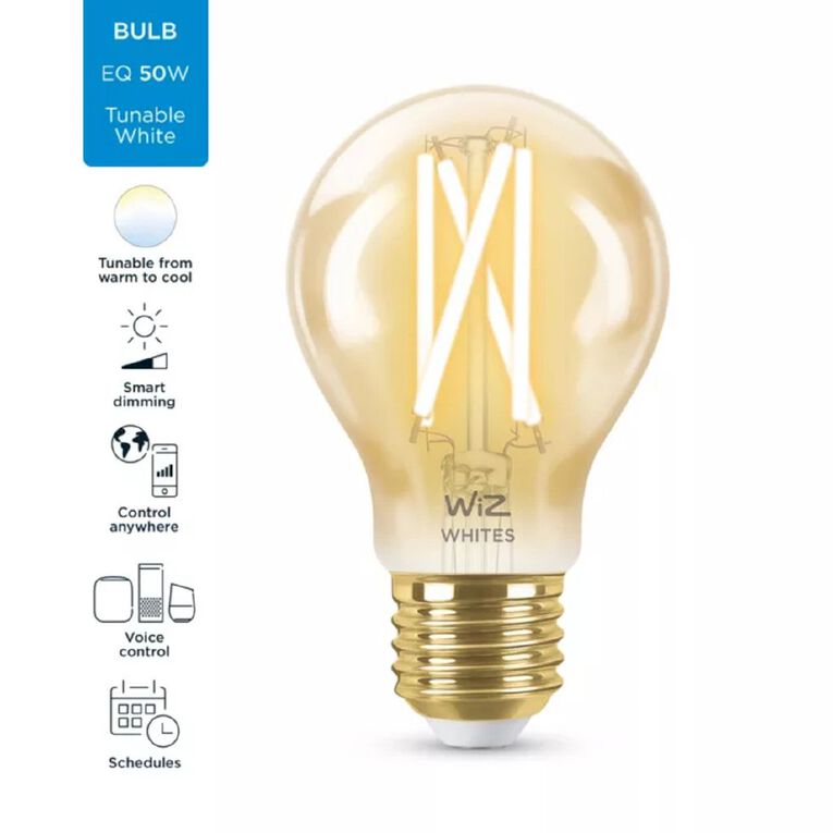 WiZ Amber Filament WiFi+BLE 50W A60 E27 920-50 Bulb, , hi-res