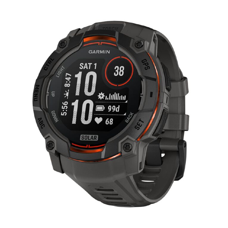 Garmin Instinct 3, 50mm, Solar, Black Bezel with Charcoal Band, , hi-res