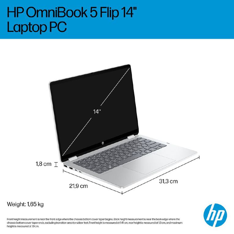 HP OmniBook 5 Flip 14 Inch Intel Core 7-150U 16GB RAM 512GB SSD Windows 11 Notebook, , hi-res