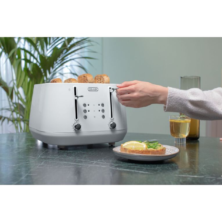 Delonghi Eclettica 4 Slice Toaster White, , hi-res