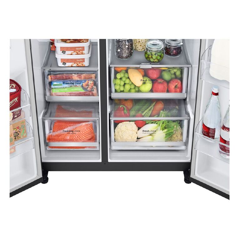LG 635L Side By Side Fridge with Door-In-Door & Craft Ice Maker - Matte Black, , hi-res