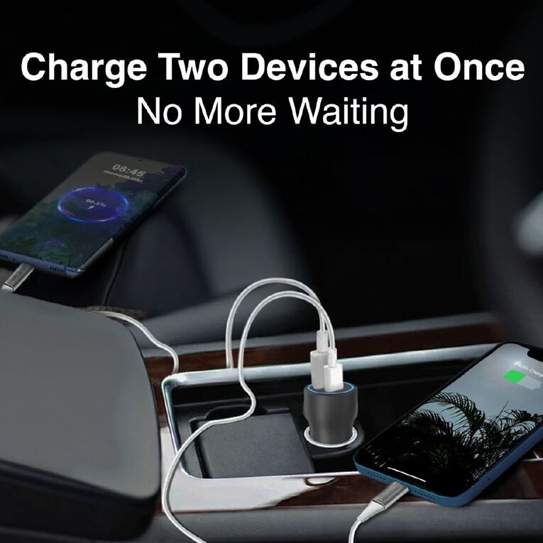 Laser 48W Dual USB-A & USB-C Car Charger, , hi-res