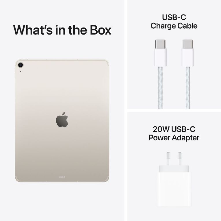 Apple iPad Air 13-inch with M3 Chip 256GB WiFi + Cellular - Starlight, , hi-res