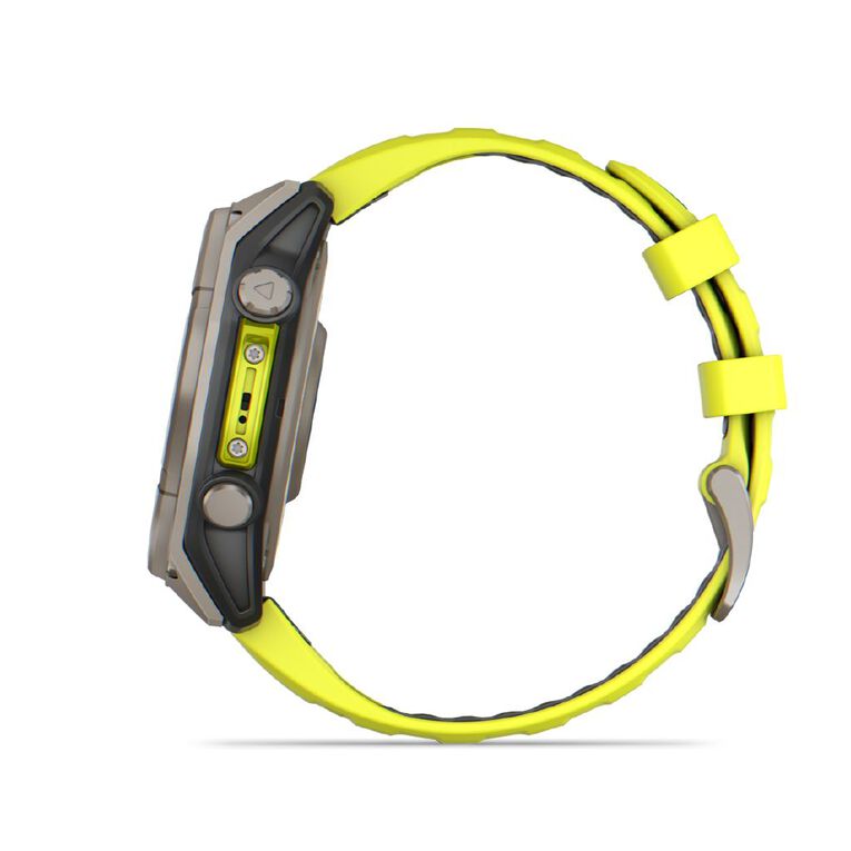 Garmin Fenix 8 47mm Sapphire Solar - Bare Titanium with Amp Yellow Graphite Band, , hi-res