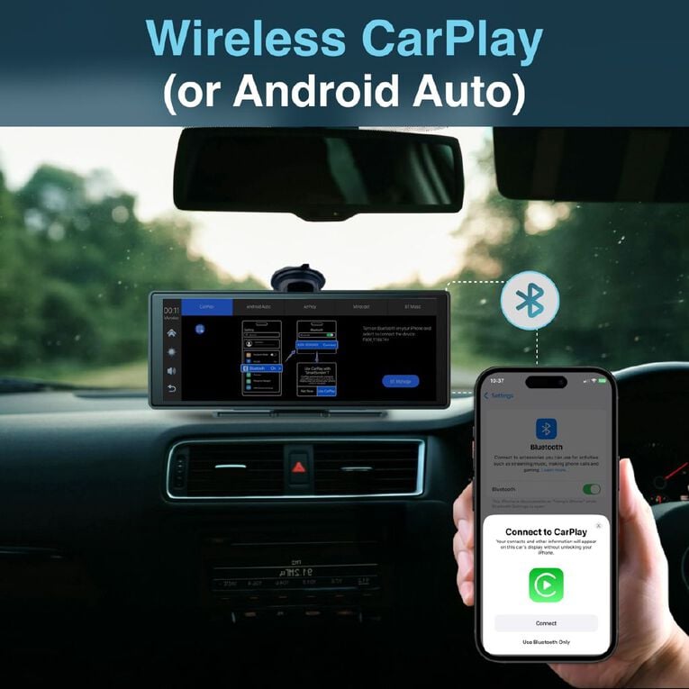Laser Wireless CarPlay & Android Auto 10in Screen, , hi-res
