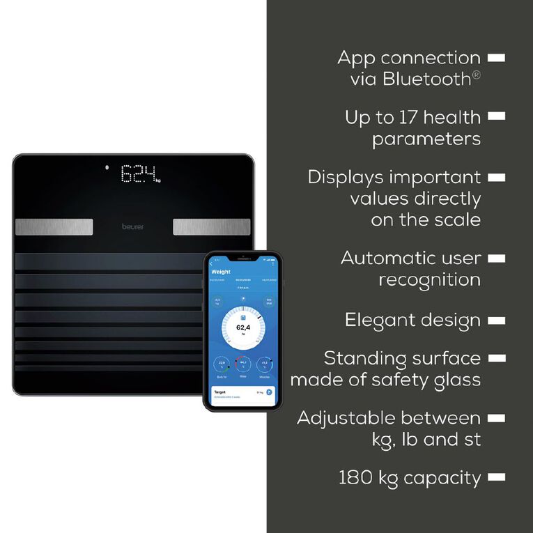 Beurer BF451 Bluetooth Glass Body Fat Scale, , hi-res
