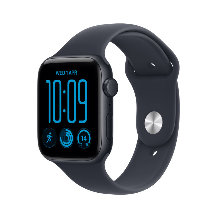Apple Watch SE 3 GPS 44mm Midnight Aluminium Case with Navy Blue Sport Band M/L, , hi-res
