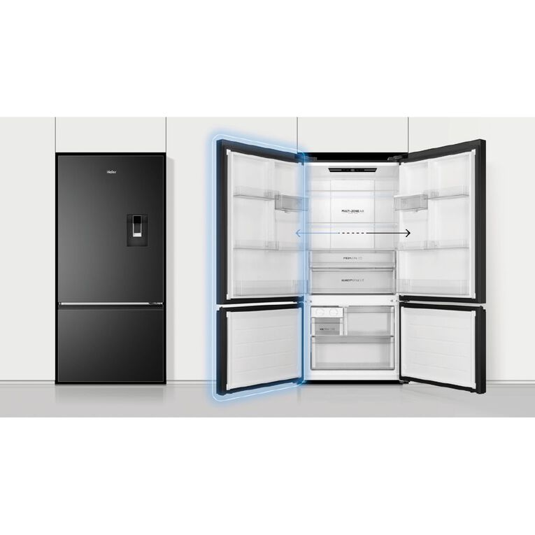 Haier 514L 500 Series Bottom Mount Fridge Freezer Non-plumbed Water - Black, , hi-res