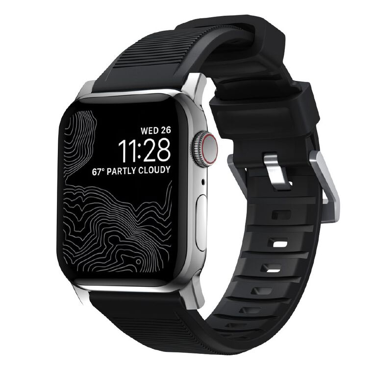 Nomad Rugged Band for Apple Watch (42 / 44-46 / 49mm / ULTRA) - Silver Hardware, , hi-res