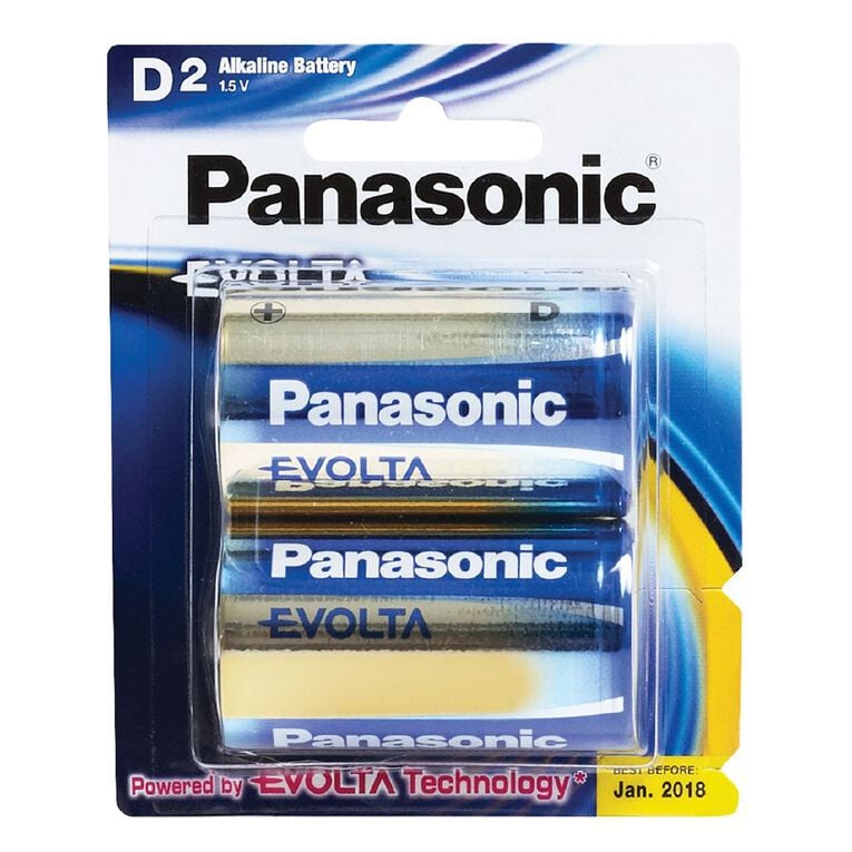 Panasonic Evolta D Size Batteries 2 Pack, , hi-res