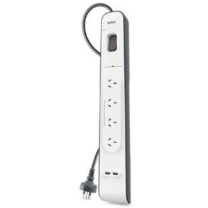 Belkin 4 Outlet with 2M Cord with 2 USB Ports (2.4A)