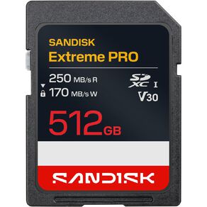 Sandisk Extreme Pro SD UHS-I 512GB SD 250MB/s(R) / 170MB/s(W)