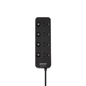 Jackson 4 Outlet Surge Protector with Master Switch - Black