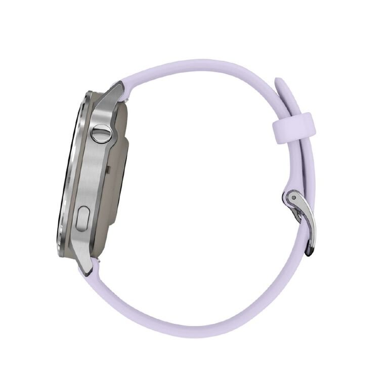 Garmin Venu 4 41mm Smartwatch Silver Periwinkle Silicone Band, , hi-res