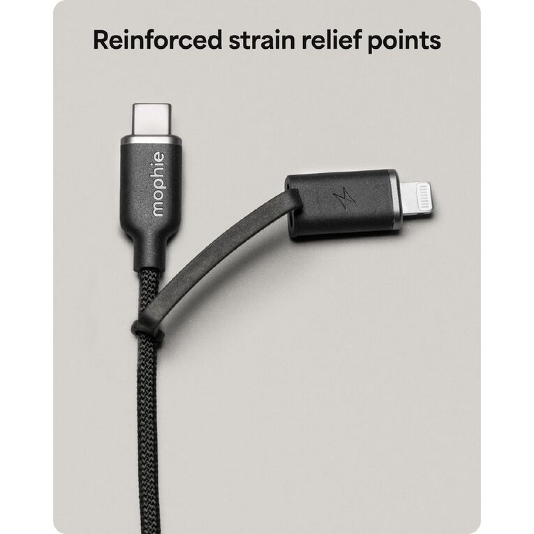 Mophie Chargestream USB-C to USB-C Cable with Lightning SwitchTip 1m - Black, , hi-res