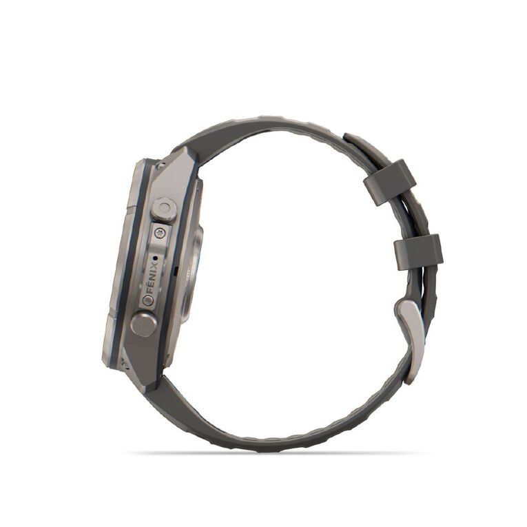 Garmin Fenix 9 Pro 47mm Solar - Titanium With Pebble Grey Silicone Band, , hi-res