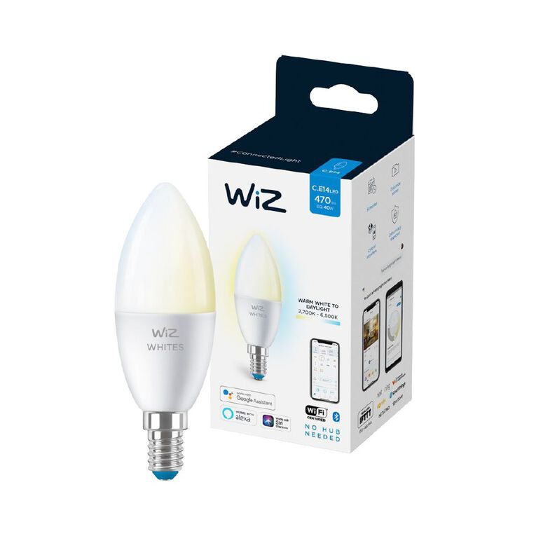 WiZ Tunable White E14 C37 Candle WiFi and BT Bulb, , hi-res