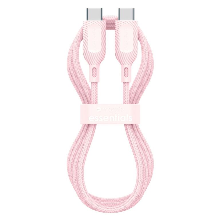 Mophie Essential USB-C-C Cable (60W), Braided, 2M, Pink, , hi-res