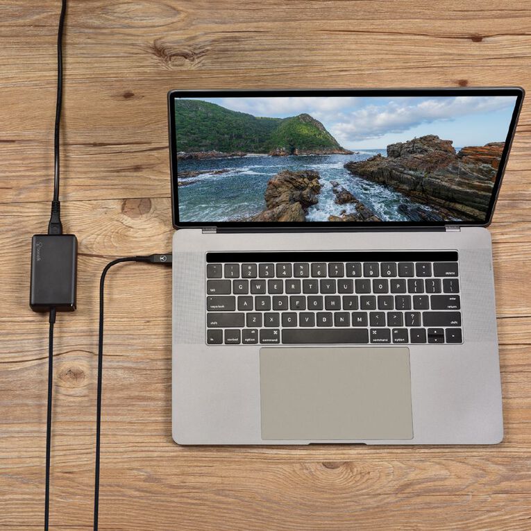 Bonelk Long-Life 65W PD GaN Desktop Charger, in-built USB-C Cable 1.5m - Black, , hi-res