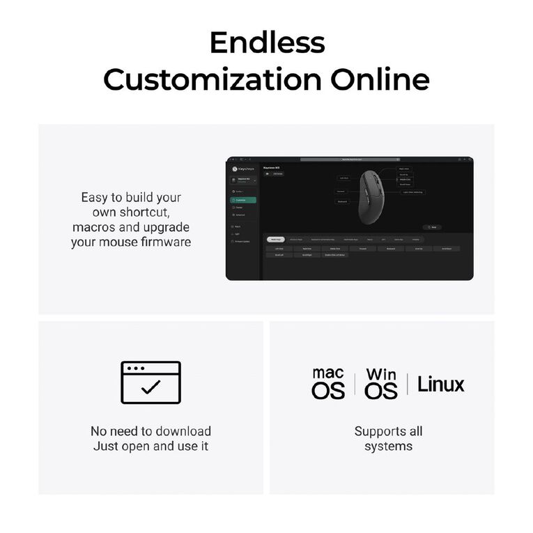 Keychron M3 1000Hz Wireless Mouse - White, , hi-res