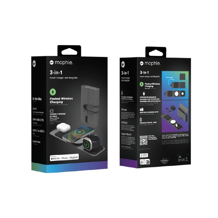 Mophie 3-in-1 Wireless Travel Charger with MagSafe, , hi-res