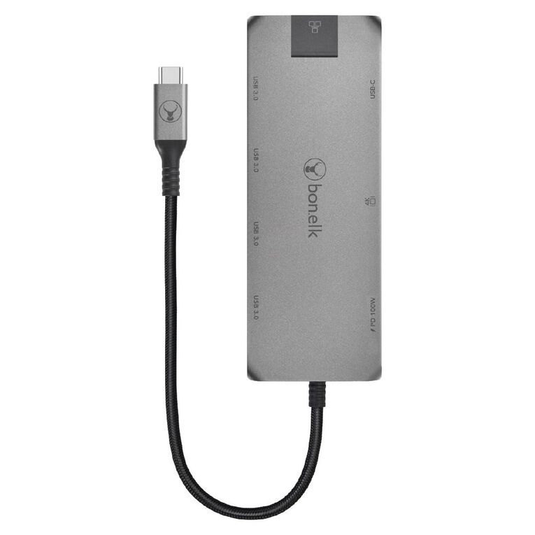 Bonelk Long-Life USB-C to 8 in 1 Multiport Hub - Space Grey, , hi-res