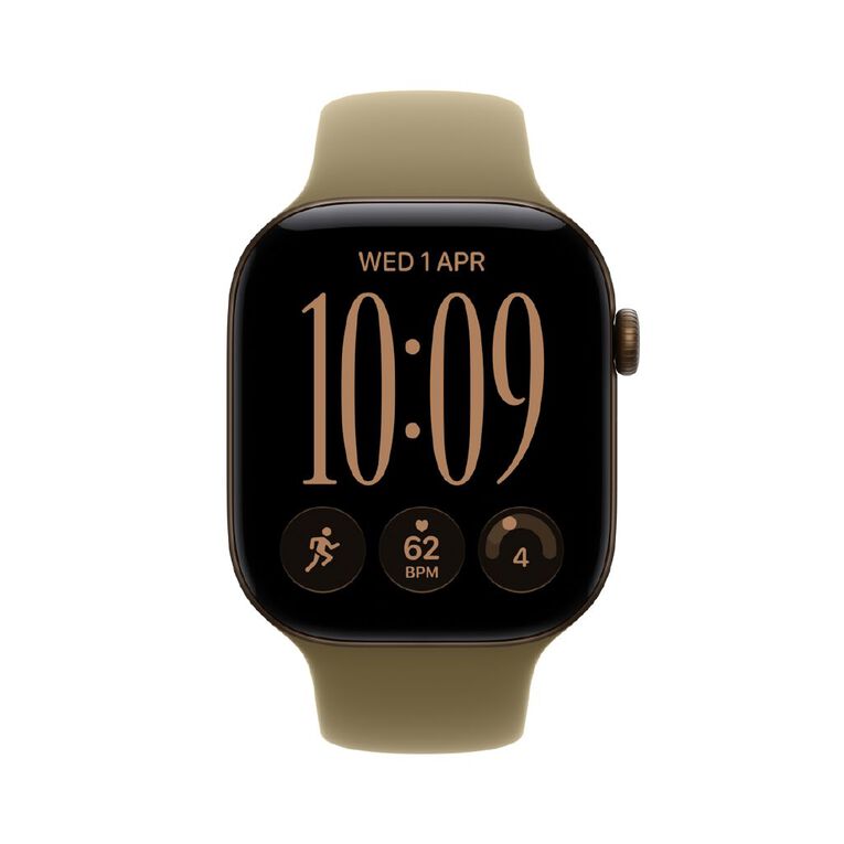 Apple Watch Series 12 Cellular 46mm Dark Bronze Aluminium Case with Olive Sport Band S/M, , hi-res