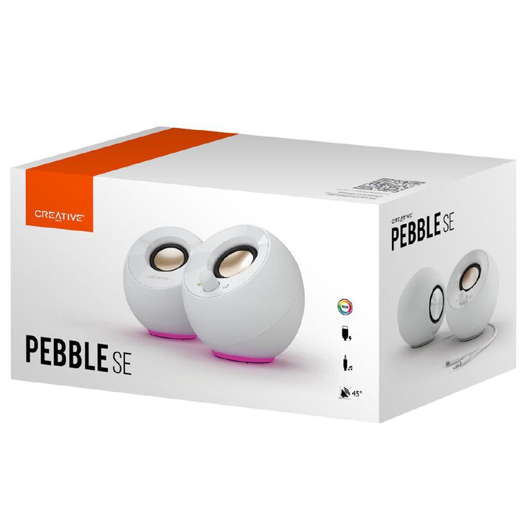 Creative Pebble SE Speaker with RGB Lighting - White, , hi-res