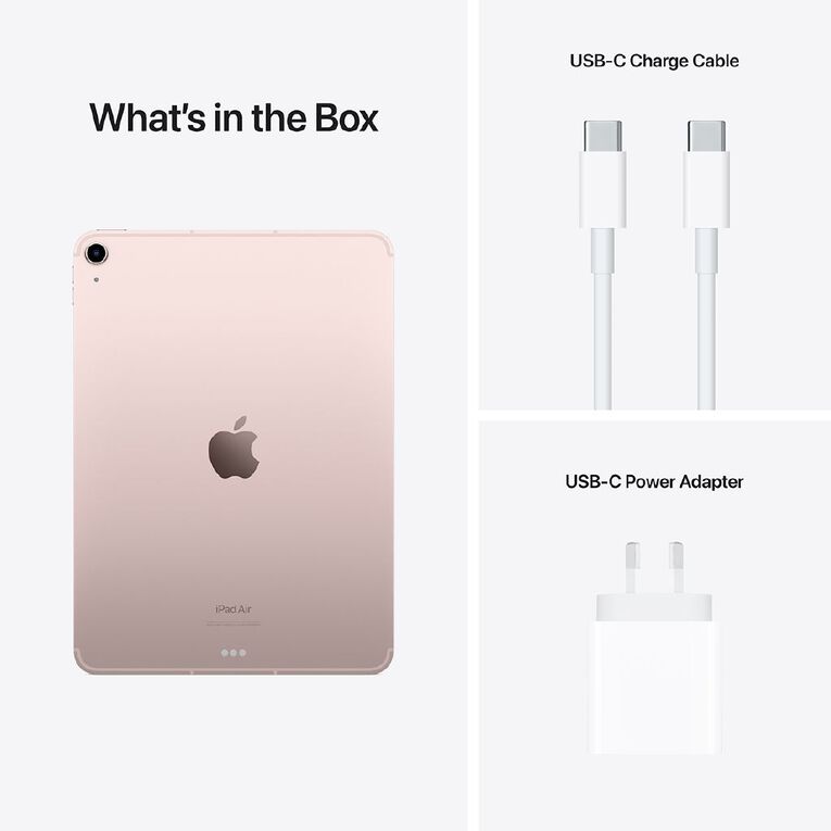 Apple iPad Air 10.9 inch Wi-Fi + Cellular 64GB 5th Gen - Pink, , hi-res