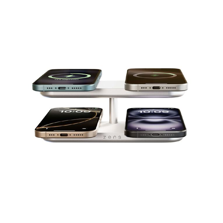 Zens Quattro Wireless Charger Pro 4 (incl. Wall Charger) - White, , hi-res