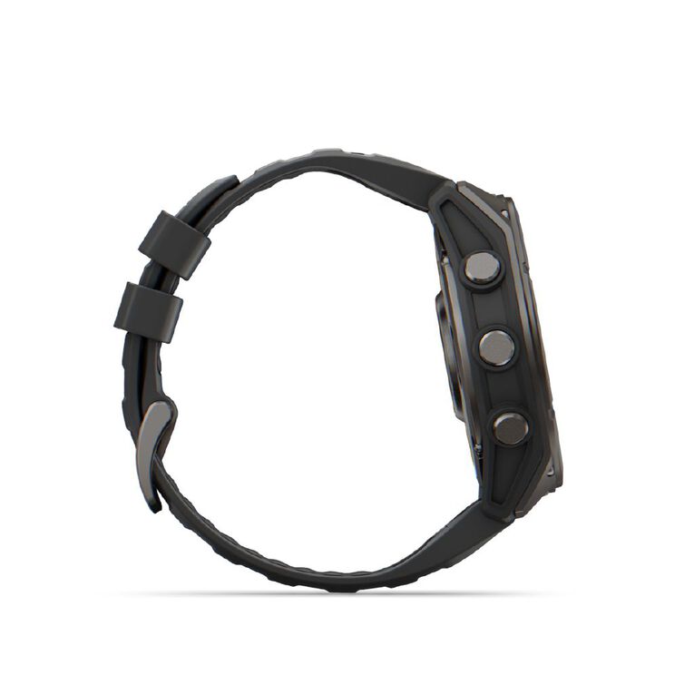 Garmin Fenix 9, 51mm, Carbon Grey DLC Titanium With Black Silicone Band, , hi-res