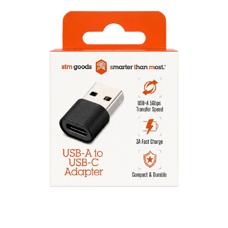 STM USB-A (Male) to USB-C (Female) Adapter - Black, , hi-res