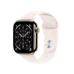 Apple Watch Series 11 Cellular 42mm Gold Titanium Case with Light Blush Sport Band S/M
