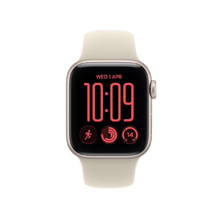 Apple Watch SE 3 Cellular 40mm Starlight Aluminium Case with Sand Sport Band M/L, , hi-res