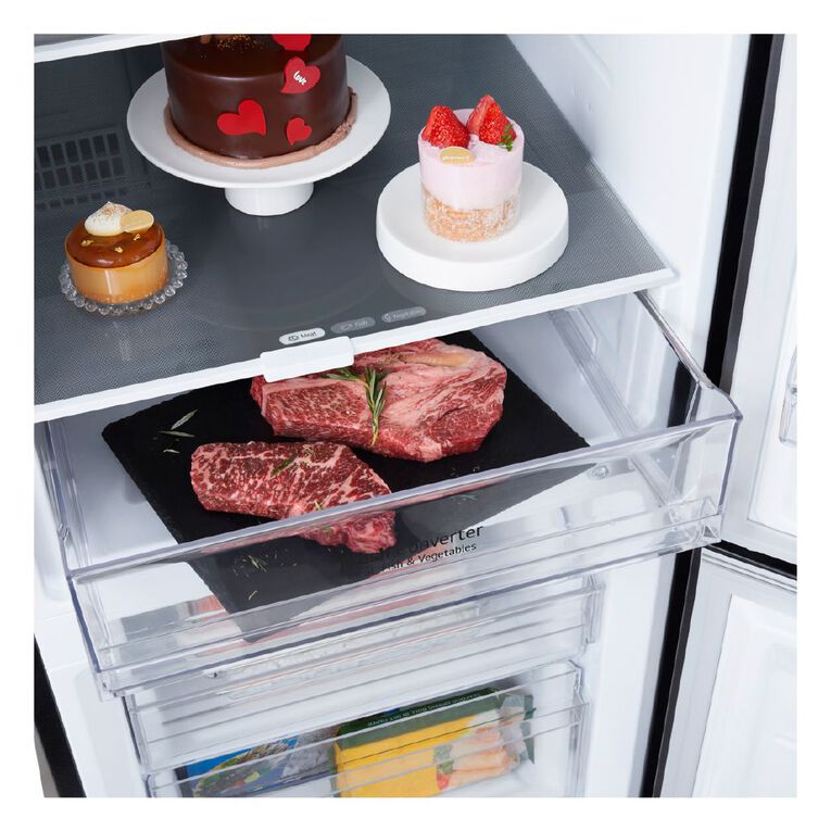 LG 335L Bottom Mount Fridge Freezer - Matte Black Finish, , hi-res